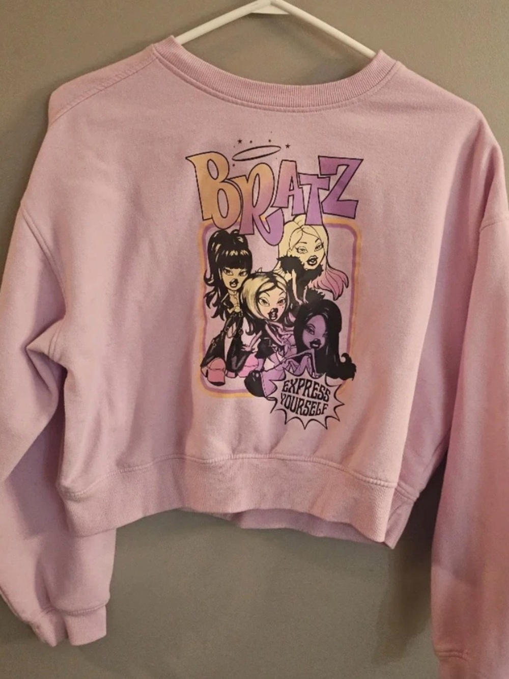🦋Y2K🦋Bratz 'Express Yourself' Pink Crewneck Sweatshirt